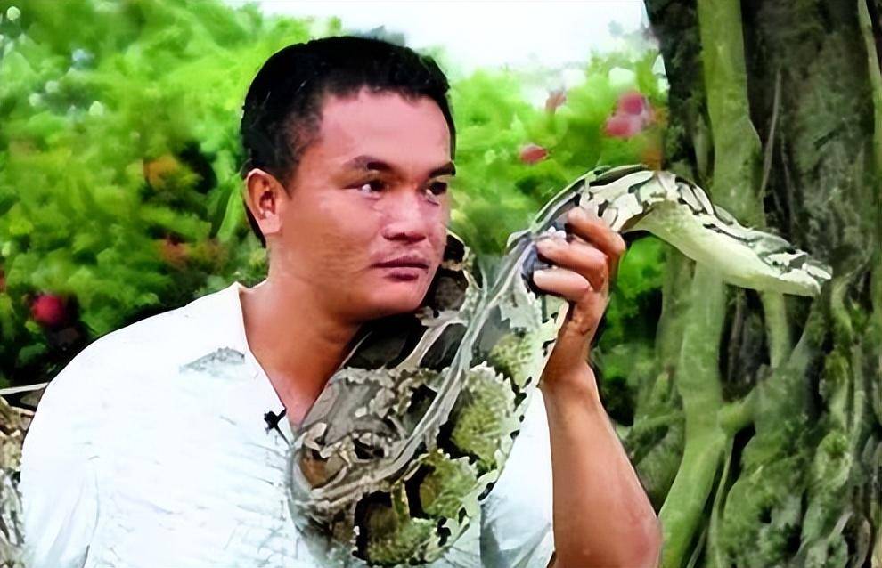 96年海南巨蟒为报恩甘愿当"保姆":与主人同眠,还为其看家护院_黄开