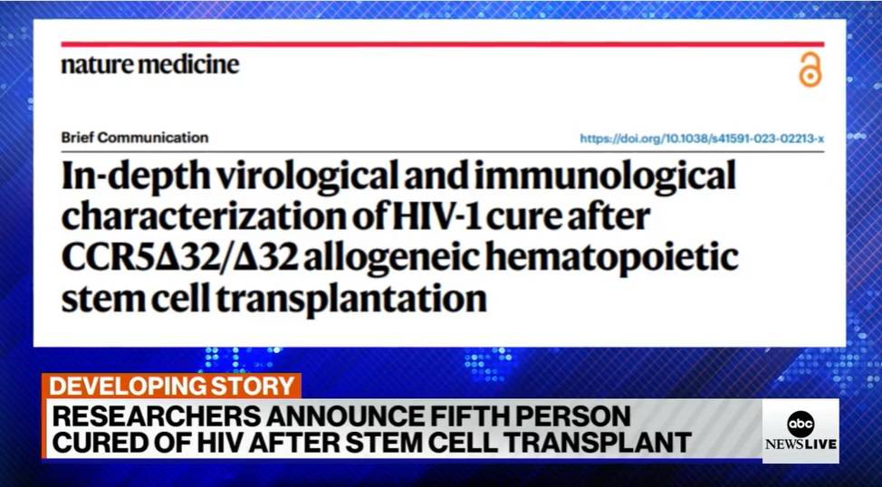 艾滋病被治愈，确认世界上第五个人_艾滋病毒_病人_移植