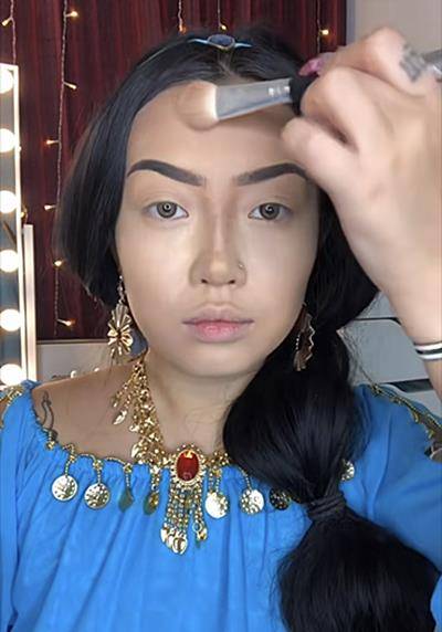 美术生仿妆"茉莉公主",开头:别毁我经典,成品:请把双手寄来_技术_样子