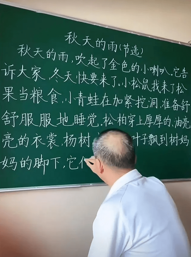 不免会引起自己的小时候,可惜现在写板书的老师比起之前也是少很多了