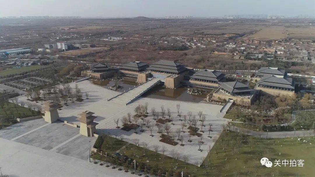 西咸新区:航拍陕西历史博物馆(秦汉馆)_建筑_咸阳_新城