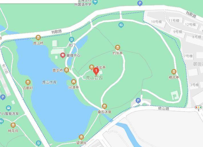 7,虎山公园,杭州市拱墅区虎山路(近广济路),半山公园南端.