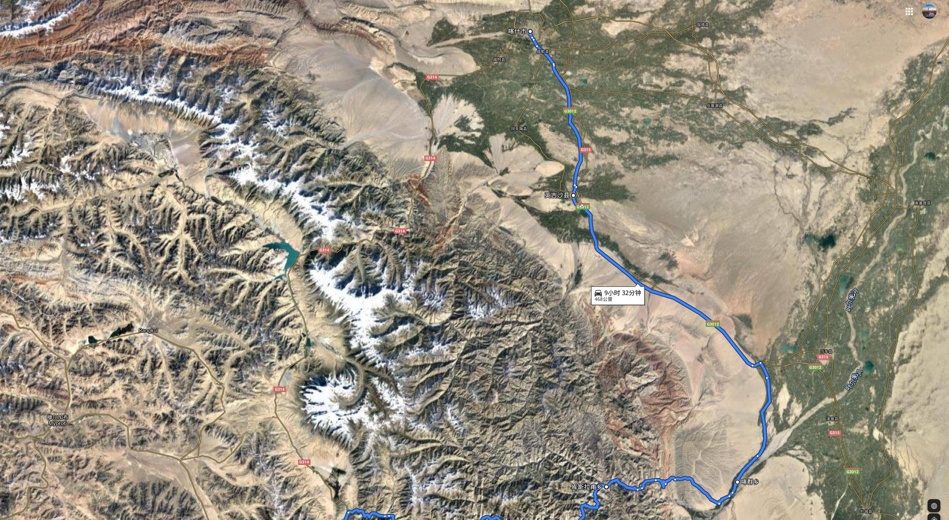 昆仑山脉卫星地图全景图片