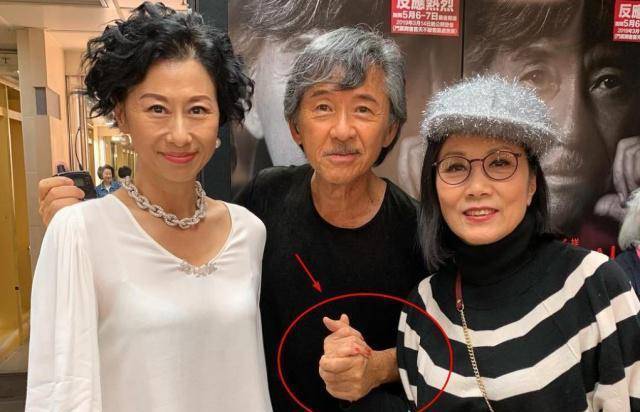 72岁汪明荃晒老友照,林子祥满头白发仍精神奕奕,两人激动手握手_lam