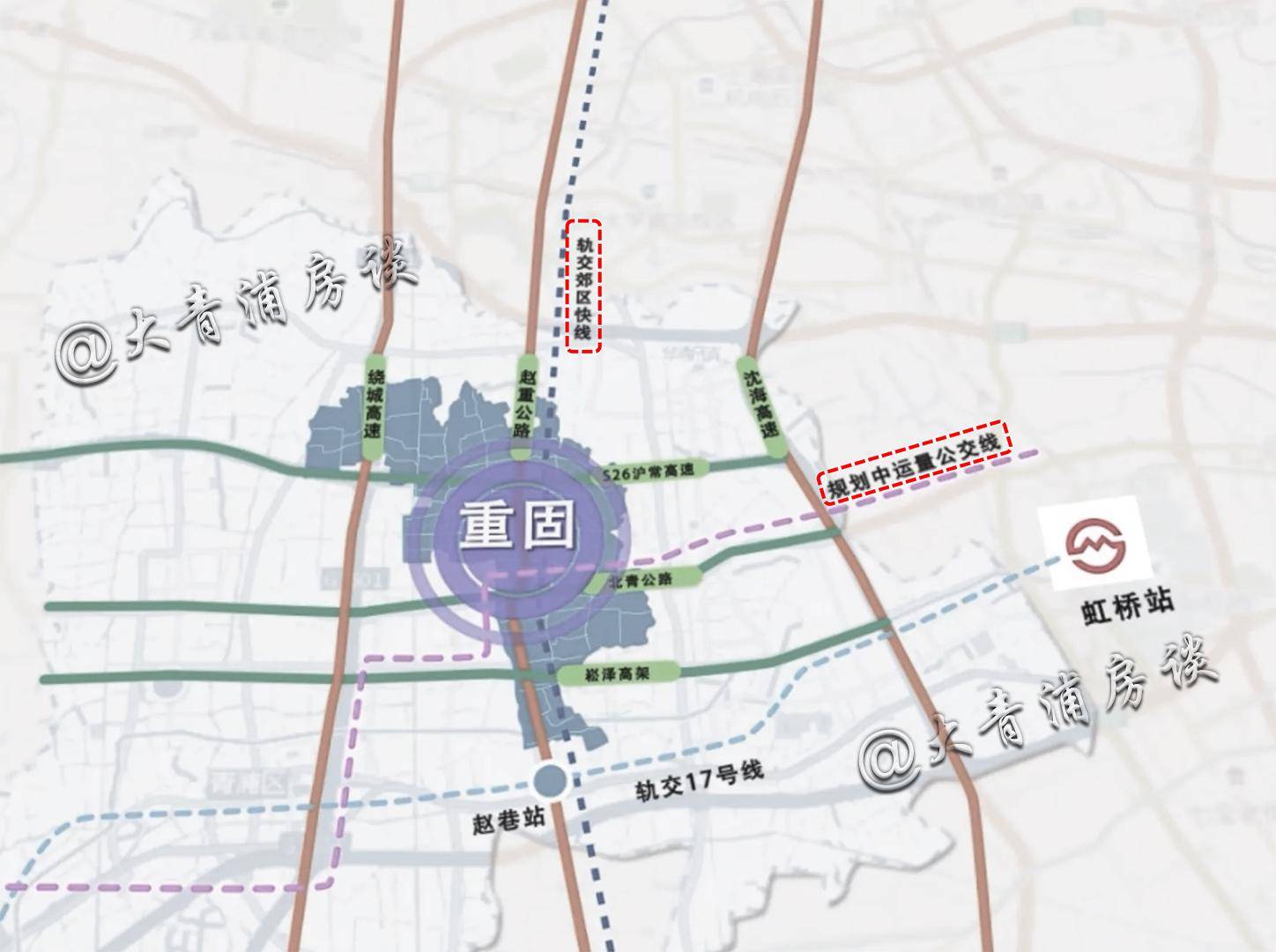 青浦区这个镇将新增一条"轨交郊区快线"规划?_重固镇_公路_线路