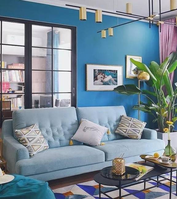 成都120m三居室,用2种颜色施魔法,复古轻奢速get!_客厅_装修_空间