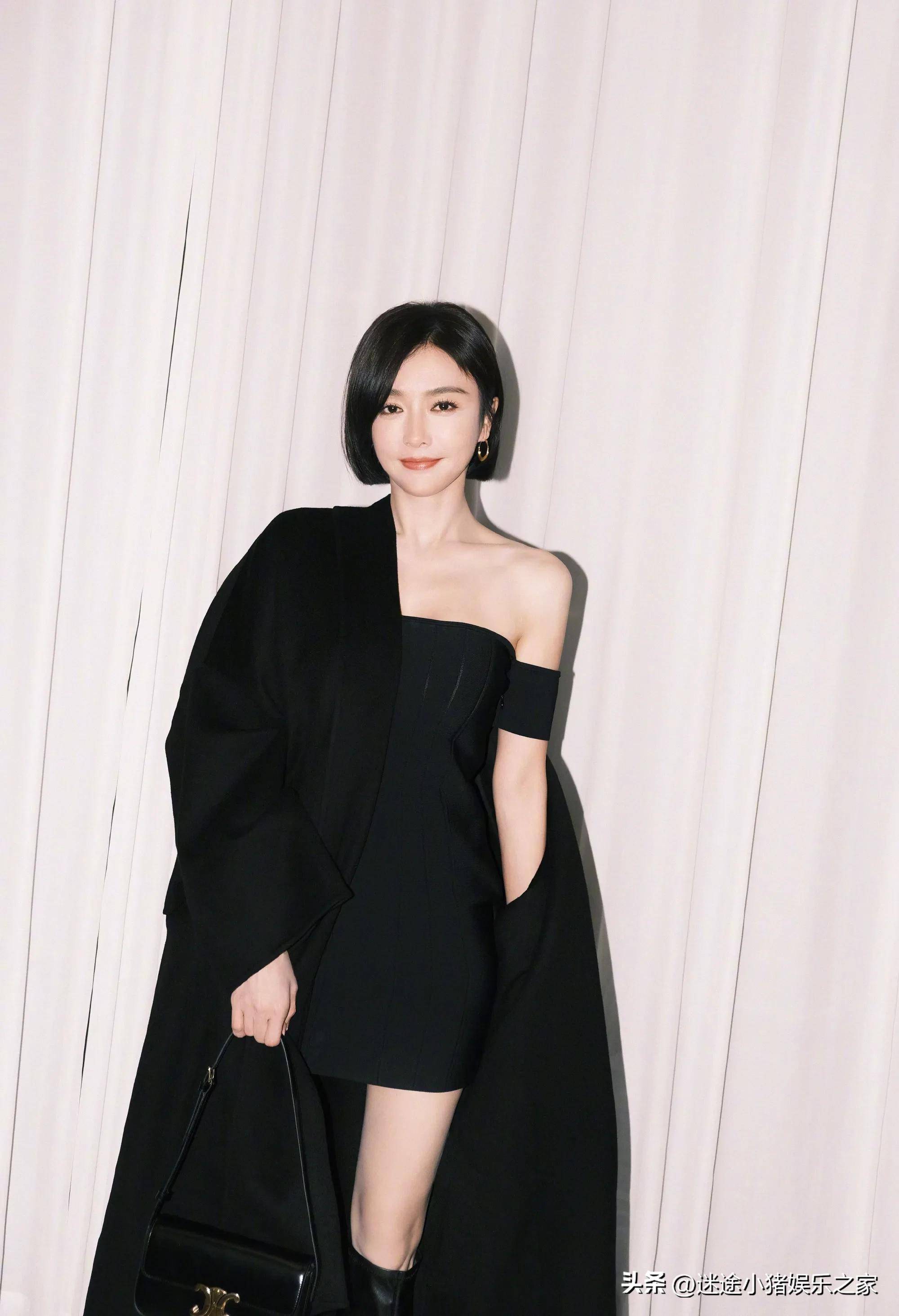 秦岚晒偏分短发照,英气十足,从温柔大姐姐变气质御姐,好好看