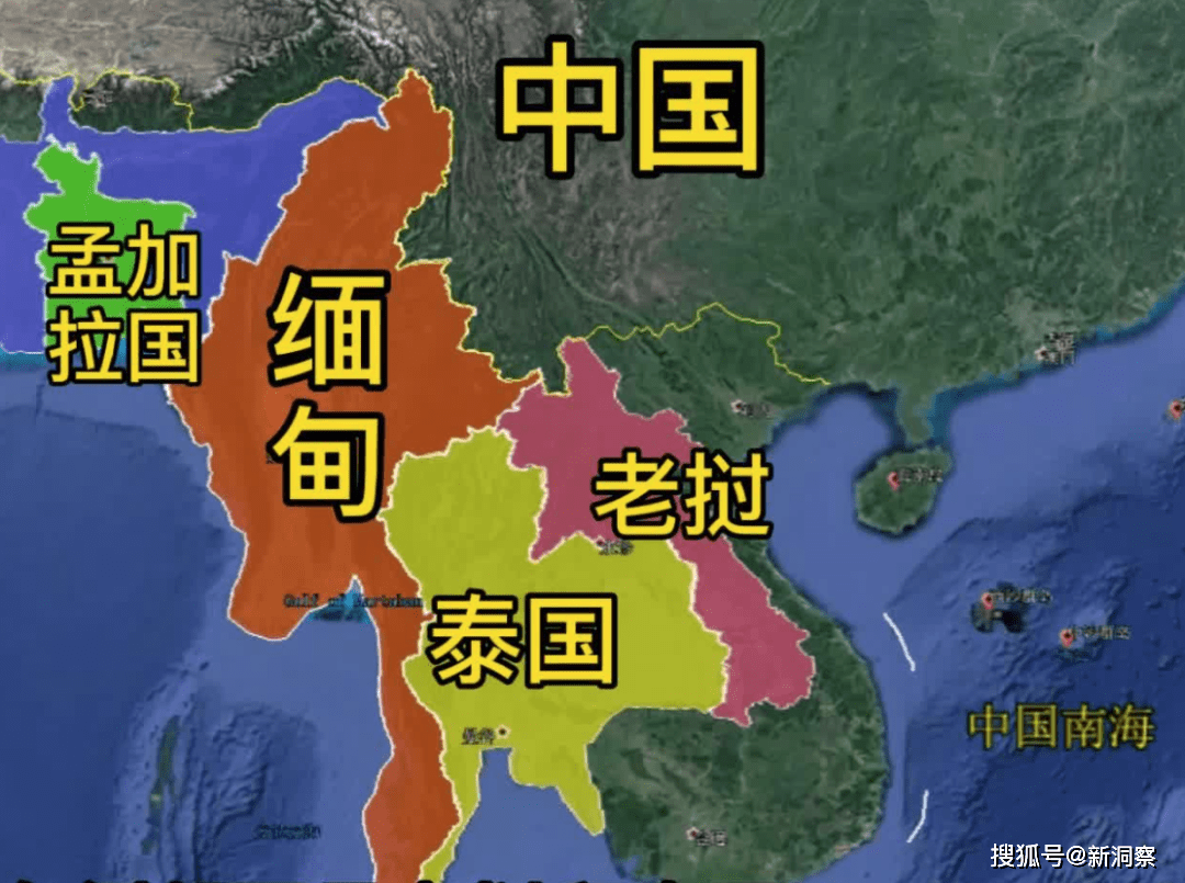 中国地图缅甸位置图片