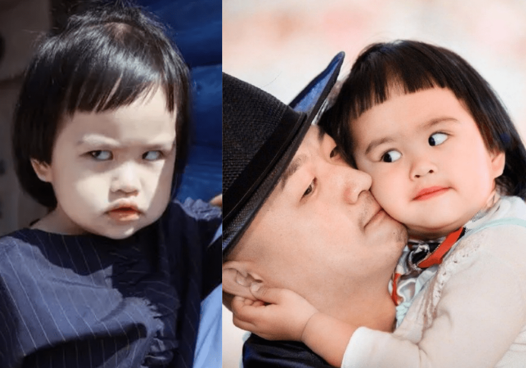 包贝尔女儿迎8岁生日,饺子活泼俏皮大眼萌,发量少露头皮随爸爸_包文婧