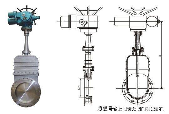 大口径电动暗杆刀型闸阀 dmz973x-10p 开关型电动刀闸阀_硬密封_产品