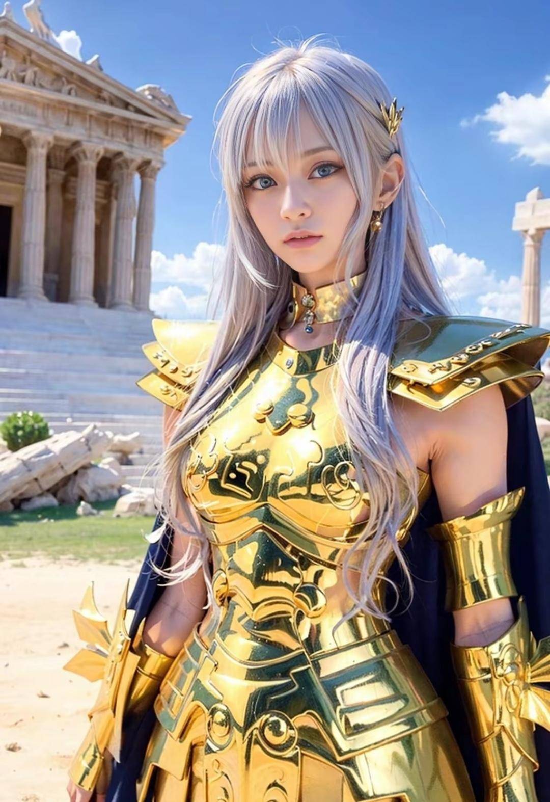 绘画创作了女版的黄金圣斗士,除了手部外其他都很不错_圣衣_参考_星座