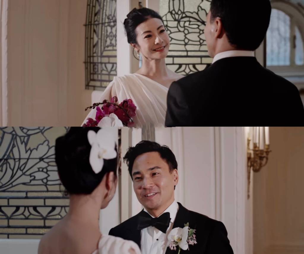 谭元元婚礼现场曝光,谭妈妈尽显东方女人之风韵,陈冲装扮超优雅_婚纱