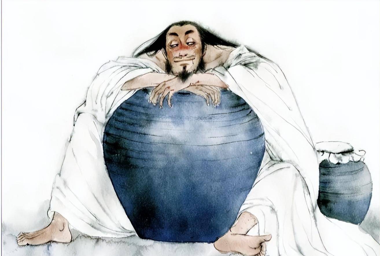 古代第一酒鬼,被妻子揣进酒缸,爬出来后说了3个字,流传至今_刘伶_老婆