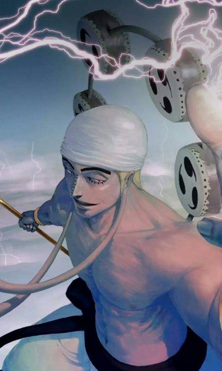 在空岛篇中,艾尼路便凭借着雷电果实能力,在空岛中做神.