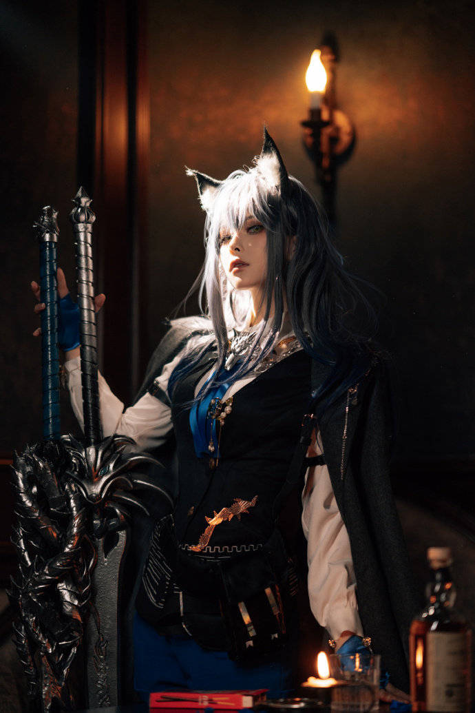 cos:明日方舟缄默德克萨斯cosplay正片18p-w百合欧皇子w_伊喵_白嫖