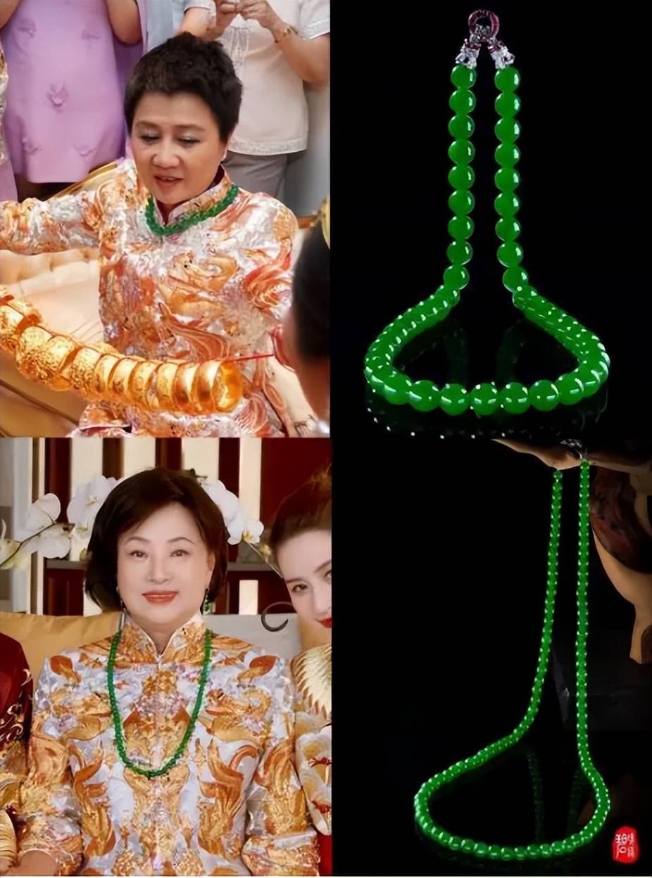 梁安琪的这一条是"满绿帝王绿级别",色阳而正,碧色倾城,颗颗珠子在