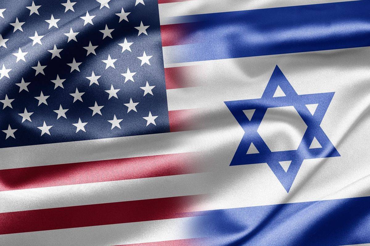 (美国国旗和以色列国旗)以色列已经被孤立中东变天已经成为定局