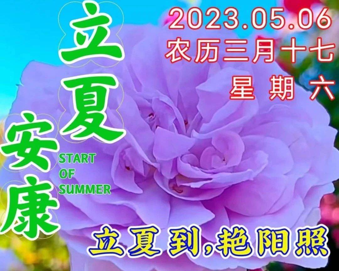 2023年5月6日立夏节气安康,精选周六周末祝福图片带字!