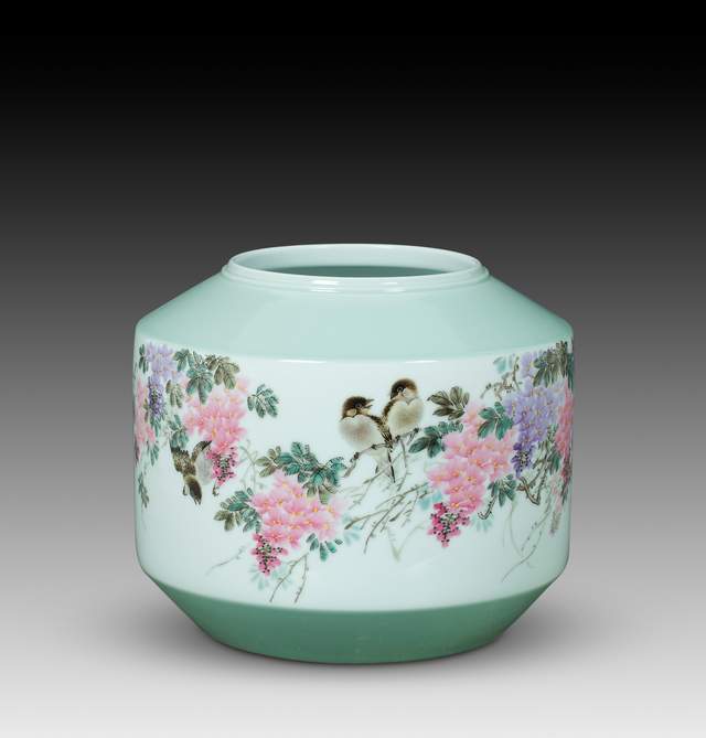 李斌作品《吉祥如意》粉彩花瓶香港秋拍高价成交_陶瓷_中国_艺术品