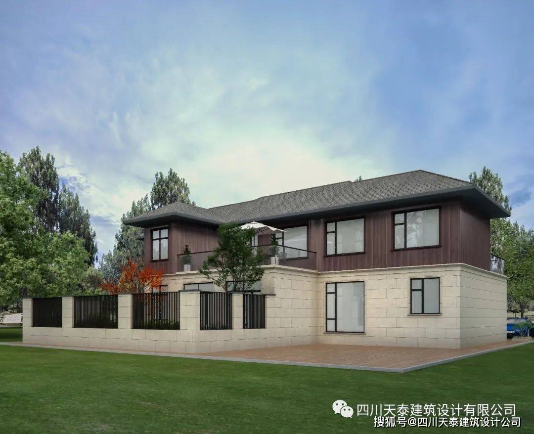 成都青白江二层现代乡村别墅,农村洋房别墅,带车库设计图纸_刘先生