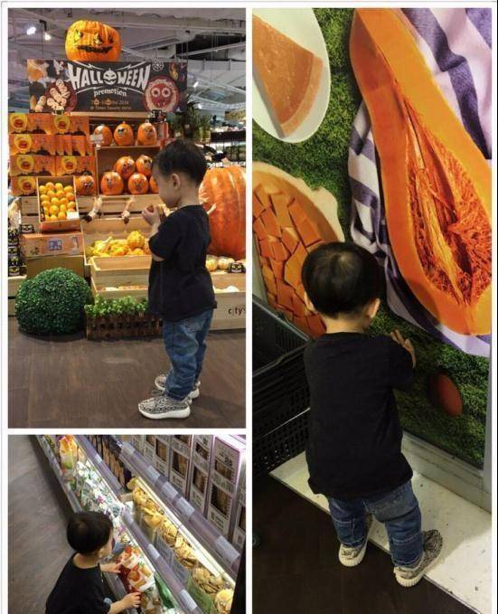 宝宝更像爸爸多一些,简直就是小版的大天二这是去年谢天华儿子一岁的