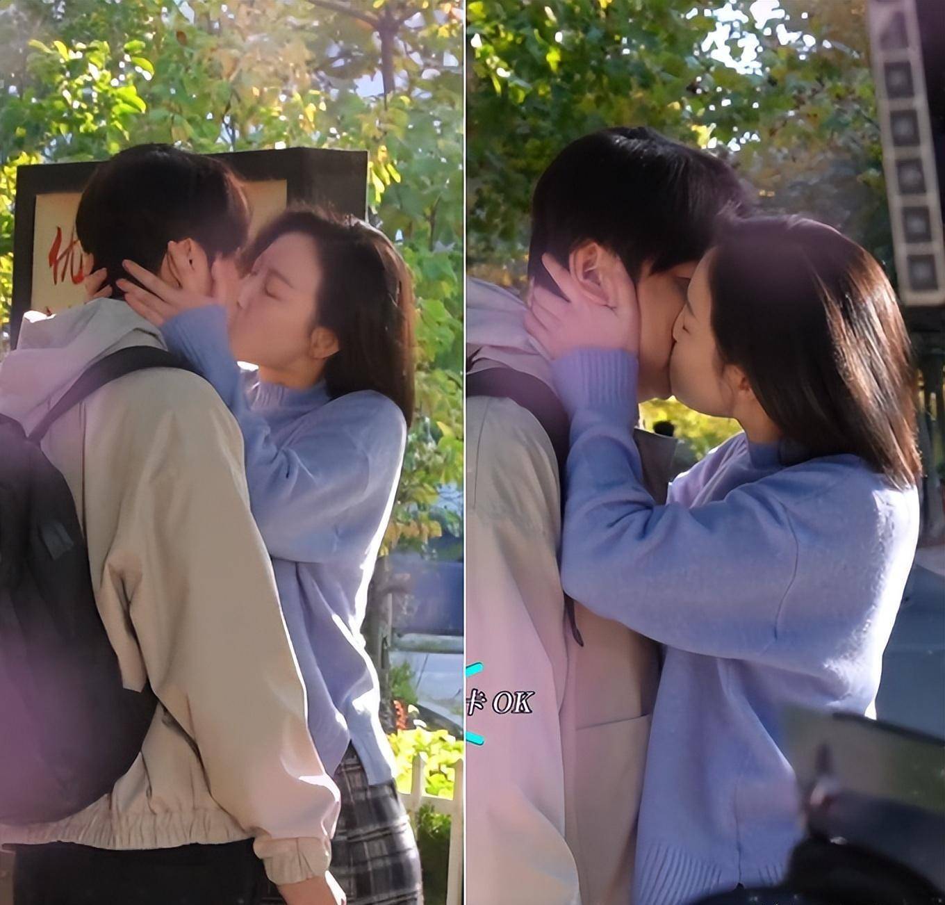 倪妮主动捧起了雷佳音圆圆的脸蛋,来了一个女方主动的热吻