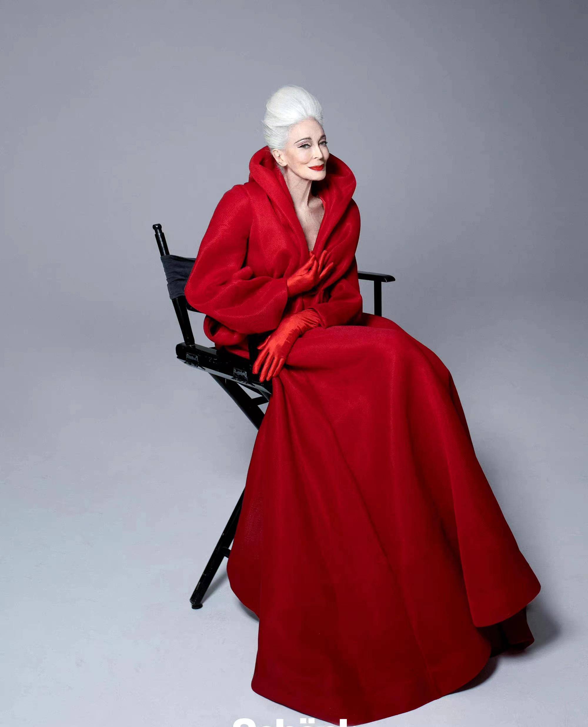 白发配气质红裙美得不真实,气质太绝了_卡门_时尚_红色