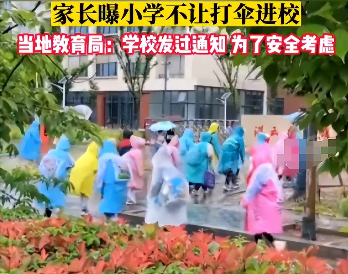 没带雨衣也不能打伞进校？某小学校规引争议,校方的解释有些道理