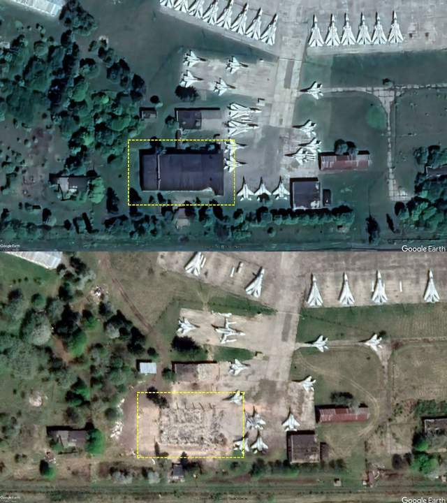 俄罗斯精准打击能力不行？来看17张乌克兰空军基地被炸前后对比图