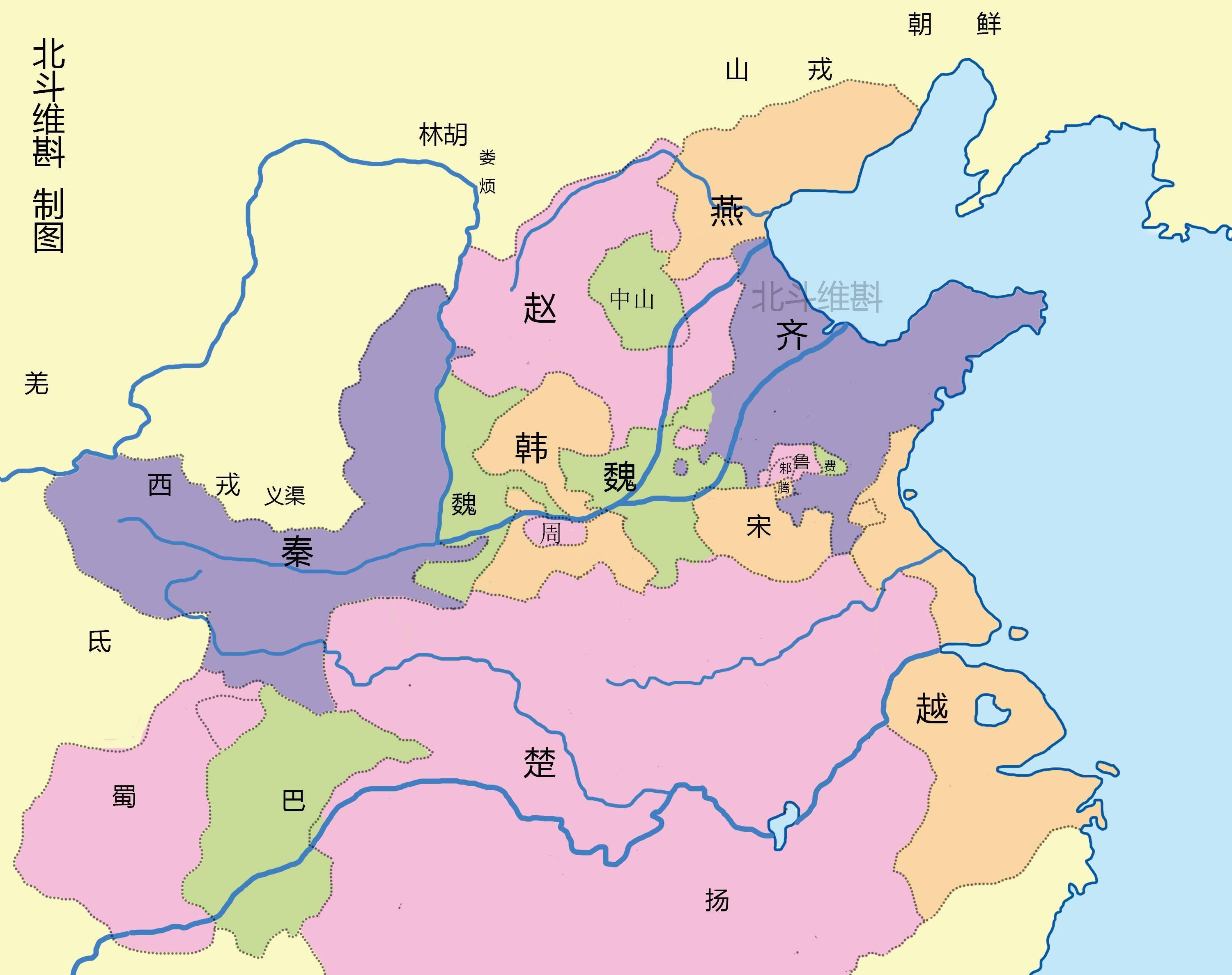 從大分裂走向大一統:通過地圖瞭解春秋戰國550年的戰爭_晉國_楚國