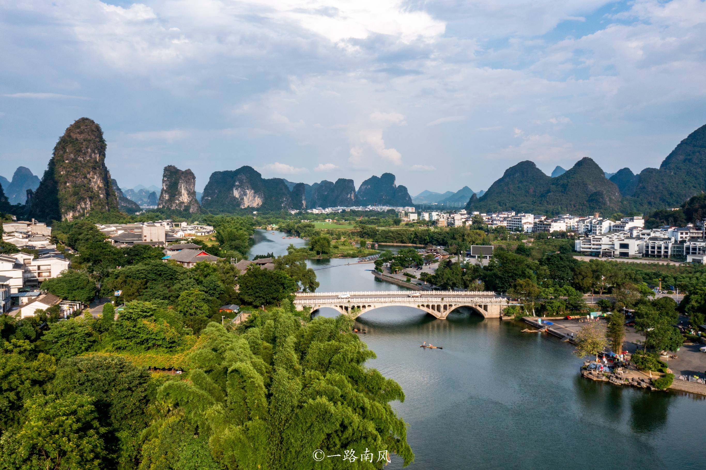 你绝对想不到,桂林遇龙河的夕阳竟如此壮观!_工农桥_阳朔_喀斯特