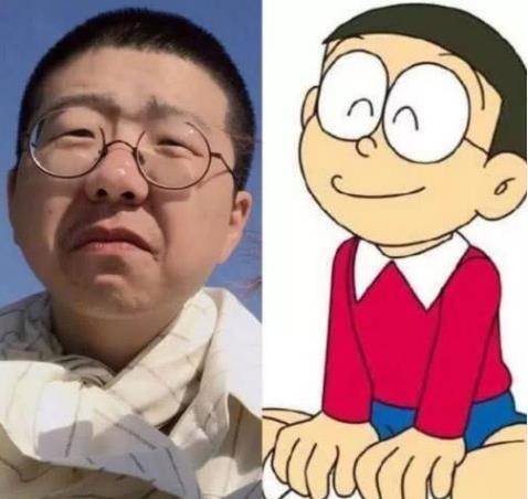 李诞黑尾酱撞脸大雄和静香,网友:这是大雄被黑最惨的一次_对比_事情