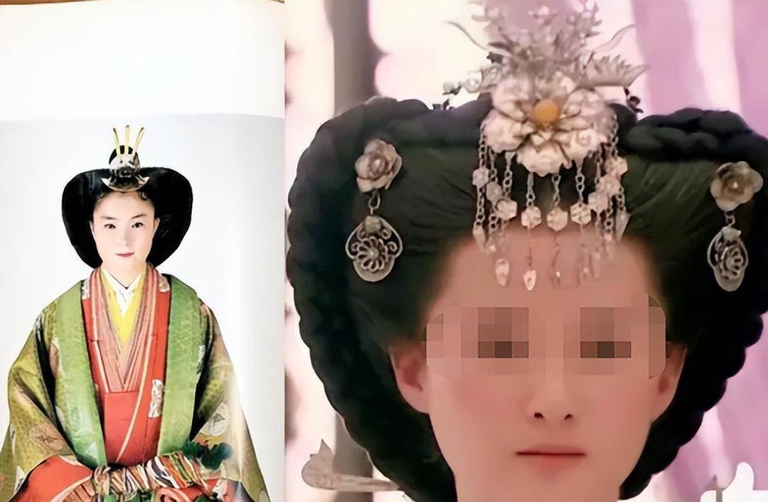 可以看到汉武帝皇后陈阿娇,将发型编成日本江户时代流行的大垂发