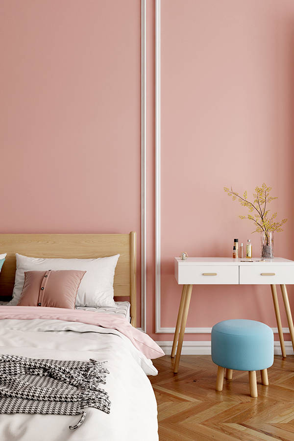 法式风,奶油风,北欧风都可以尝试粉色系乳胶漆,推荐色号以蔷薇粉,珊瑚