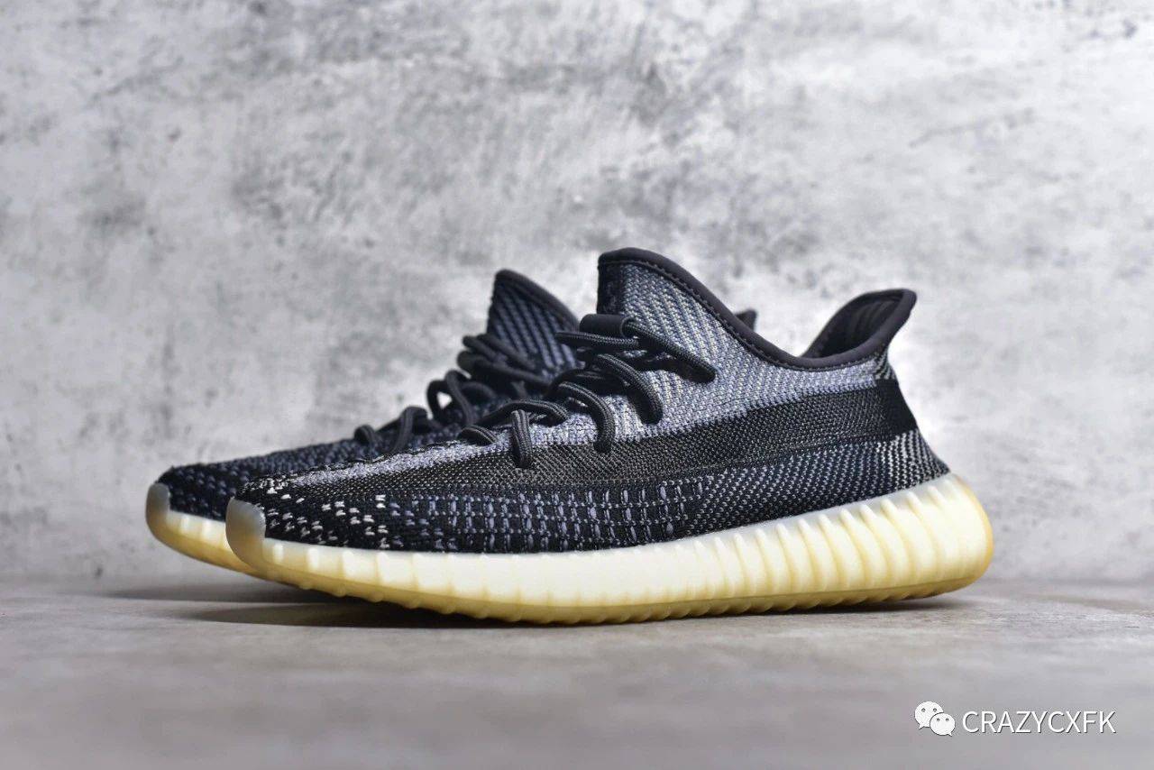 阿迪达斯 adidas yeezy 350v2 boost carbon 椰子黑芝麻低帮运动鞋_带