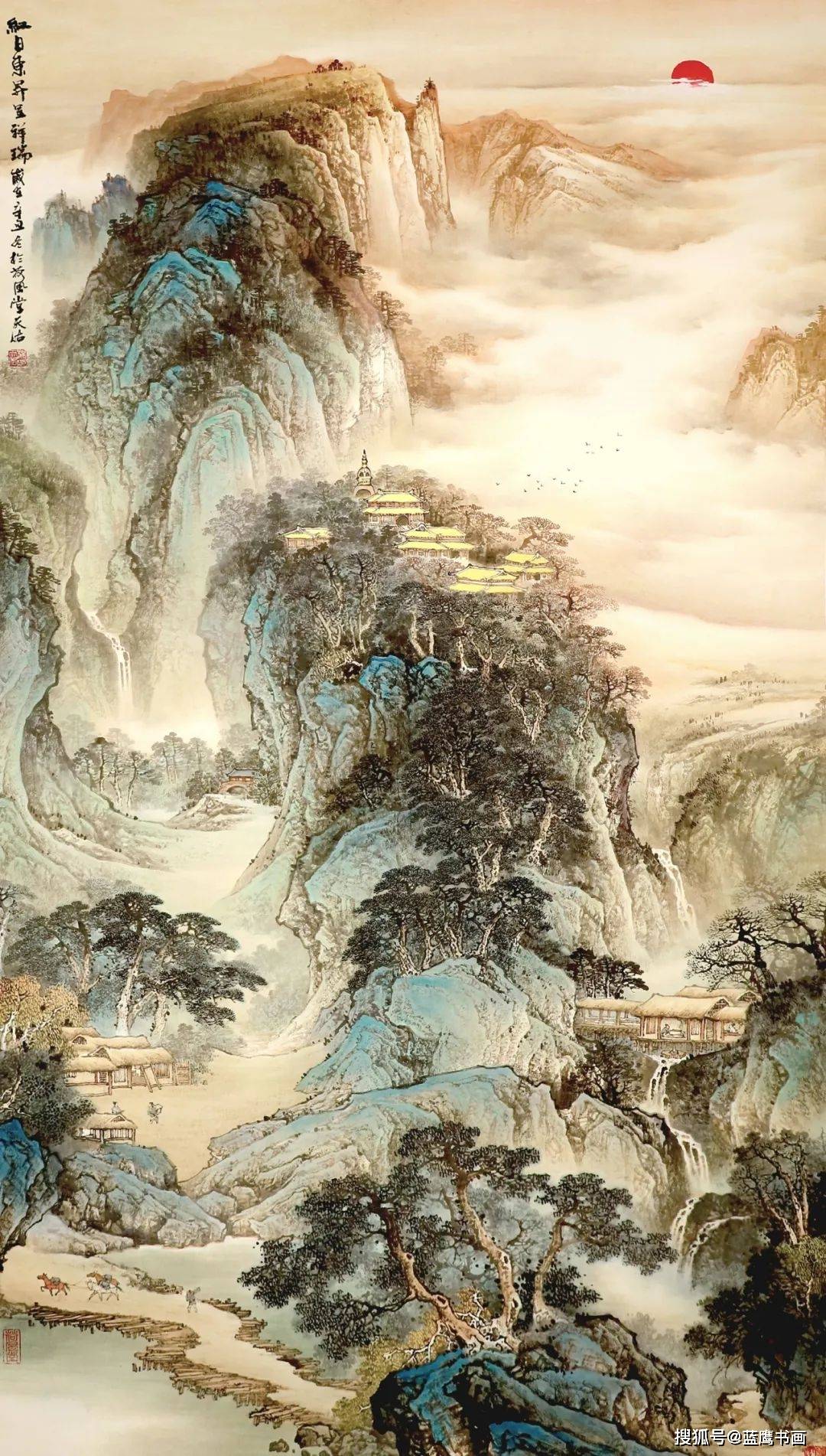 中国当代著名画家杨天佑山水画作品：笔墨雄浑磅礴，赋予山水灵性_手机