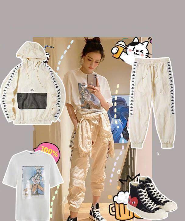 徐璐真是嫩,穿黄色开衫配笑脸t恤,少女感爆棚_裤子_造型_白色