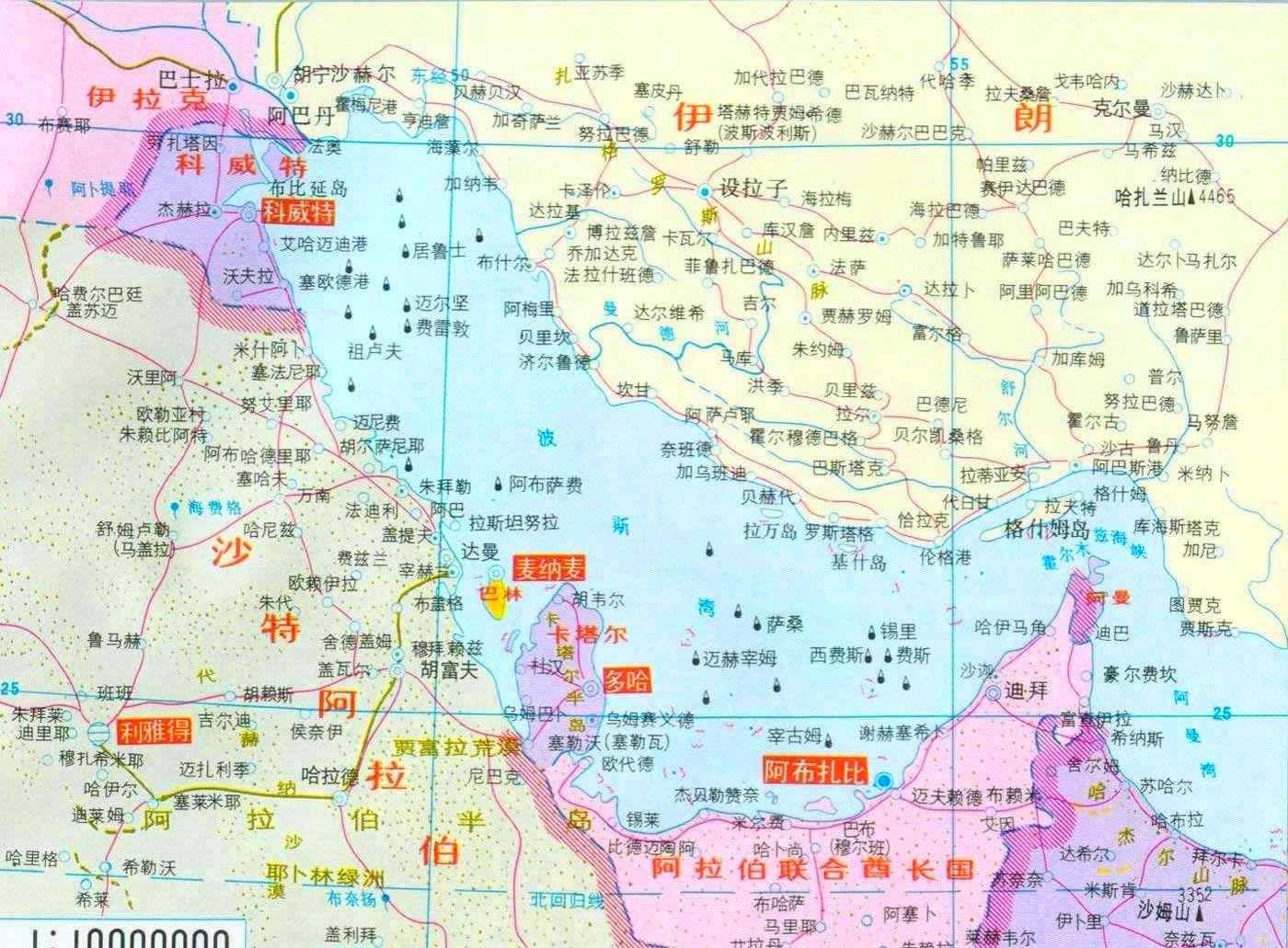 这个国家就是科威特,位于西亚地区波斯湾西北部,有1.
