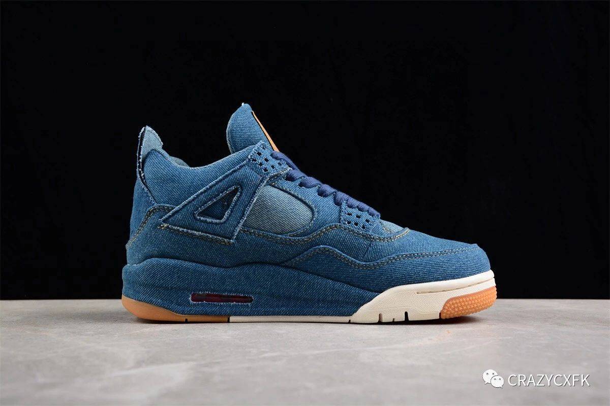 乔丹levis x air jordan 4 denim aj4 李维斯联名牛仔蓝球鞋_黄车线