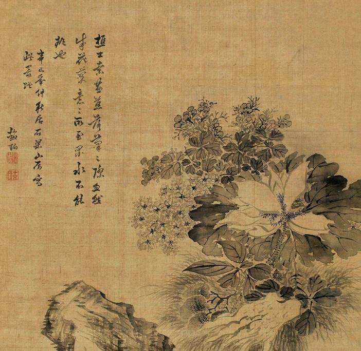 文人的审美情趣,明末福建莆田画家赵珣绘水墨《花果图》_创作_作品_大