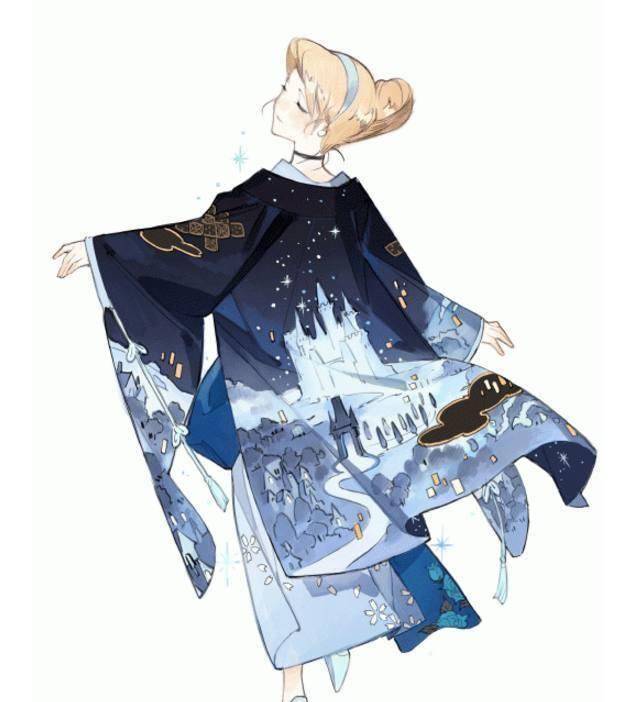 当迪士尼公主穿上和服,看一眼就爱上了,网友被白雪公主美哭!