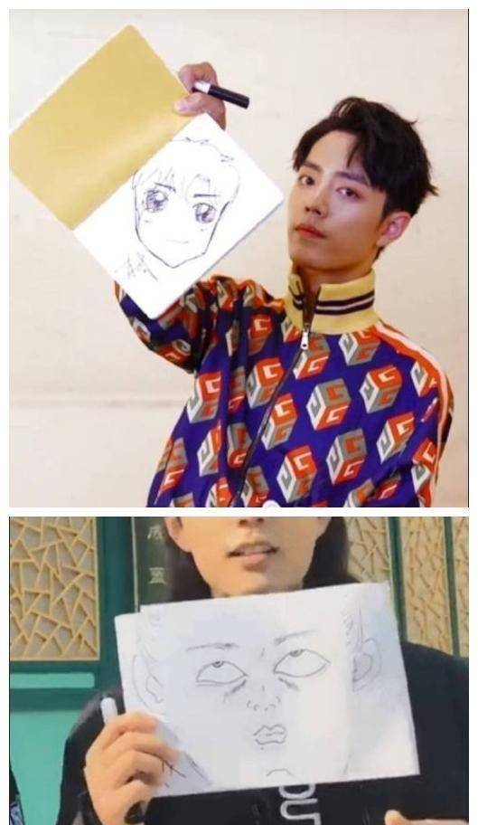 肖战晒素描图:我也不知道画了个啥,你猜中了吗_穿着_气质_东西