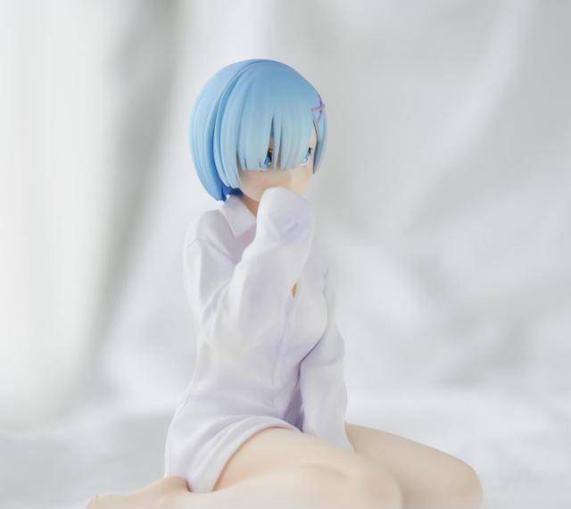 re0:蕾姆白衬衣手办实物图赏析让阿伟死去活来的大比例蕾姆_整体_坐姿