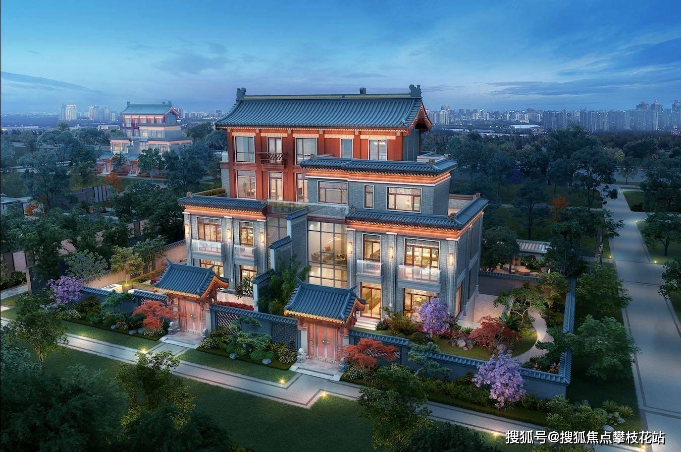 成都天府新区麓山板块豪宅推荐— 中德麓府叠拼别墅 传统中式府院