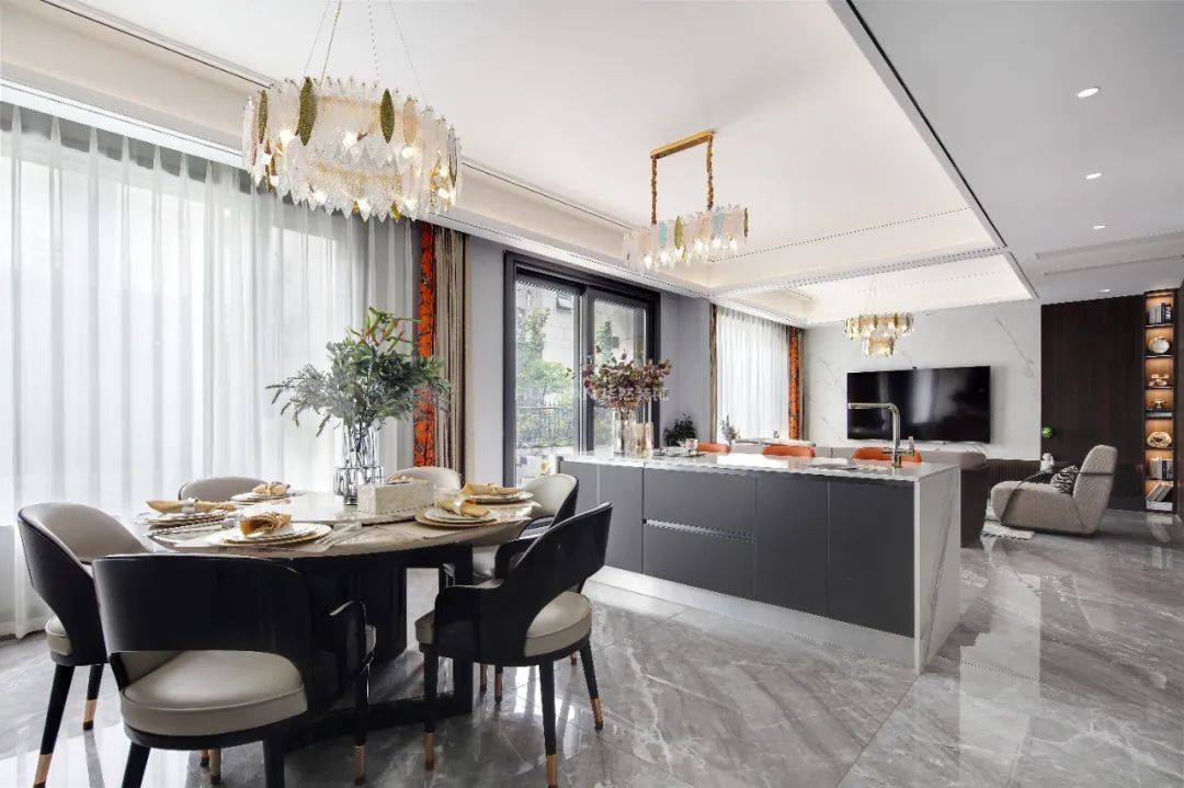 148㎡超大横厅,动静分区,单客餐厅就狠狠喜欢!_空间_整体_项目
