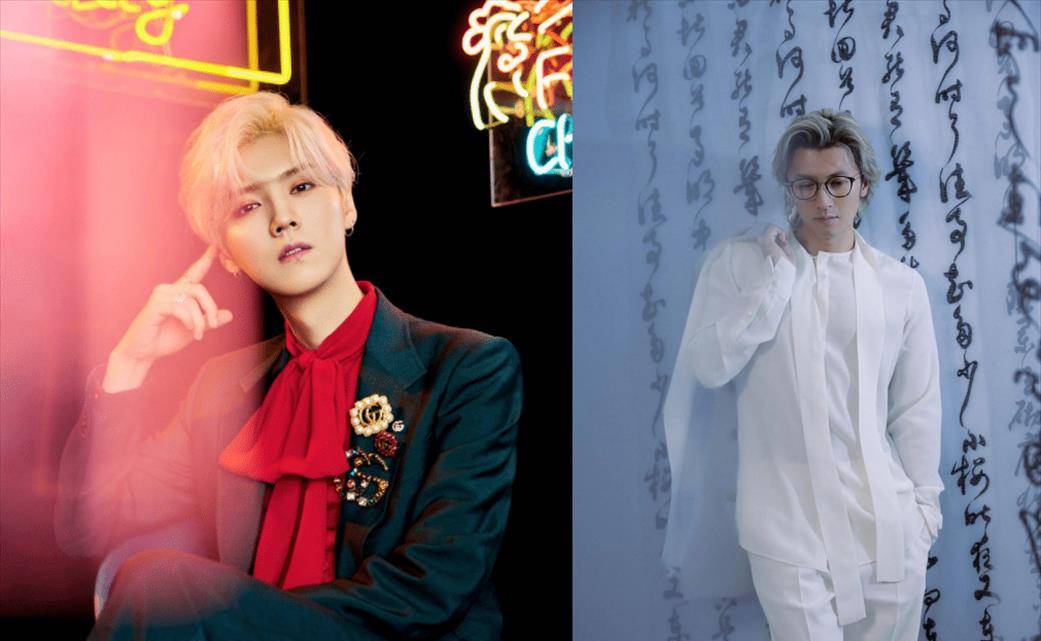 鹿晗把头发染白,撞上谢霆锋!