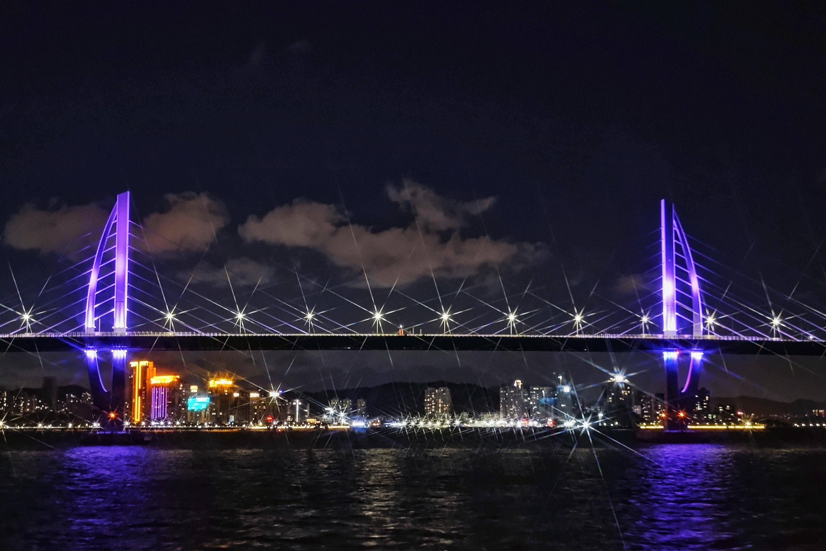 夜游港珠澳大桥夜景图片