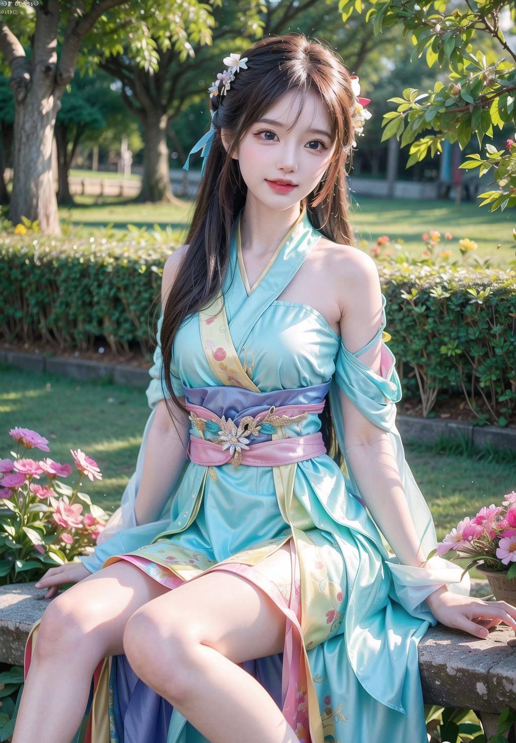 ai画-人物服饰古女子美坐