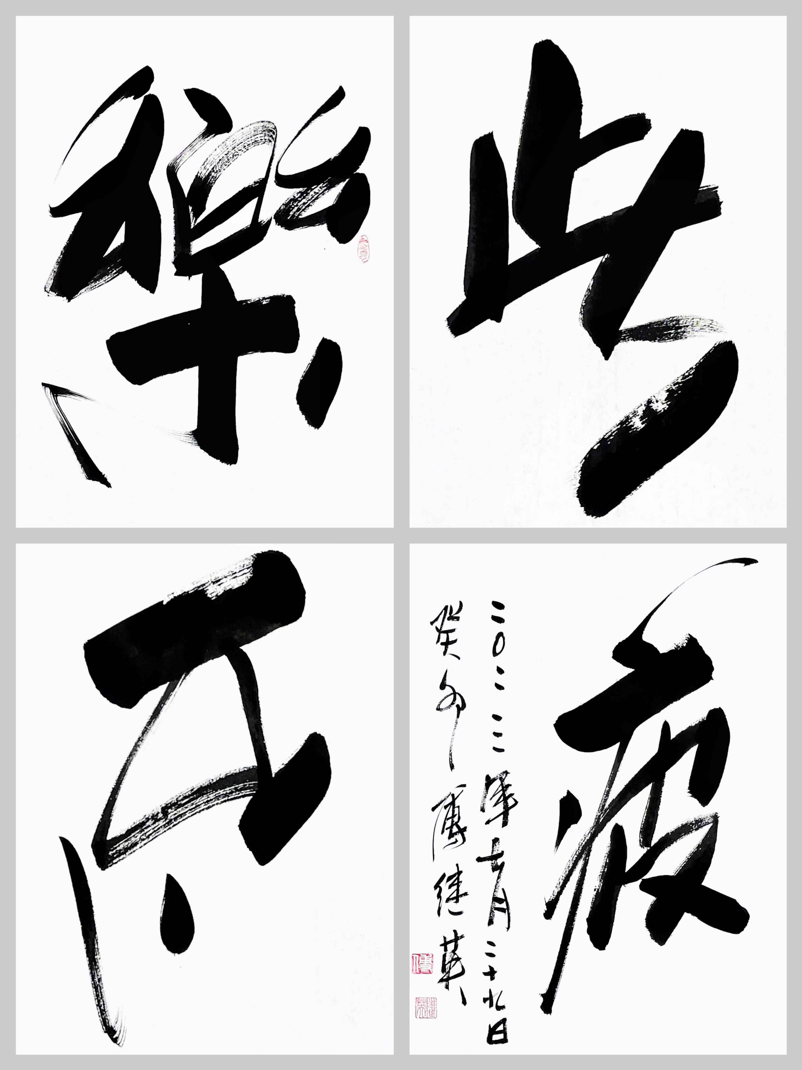 傅继英横幅书法作品《乐此不疲》客厅书房办公室书法字画