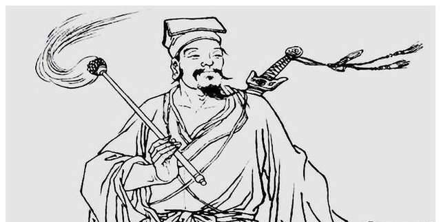 道士被吓了一跳,赶忙抽出符咒和桃木剑.